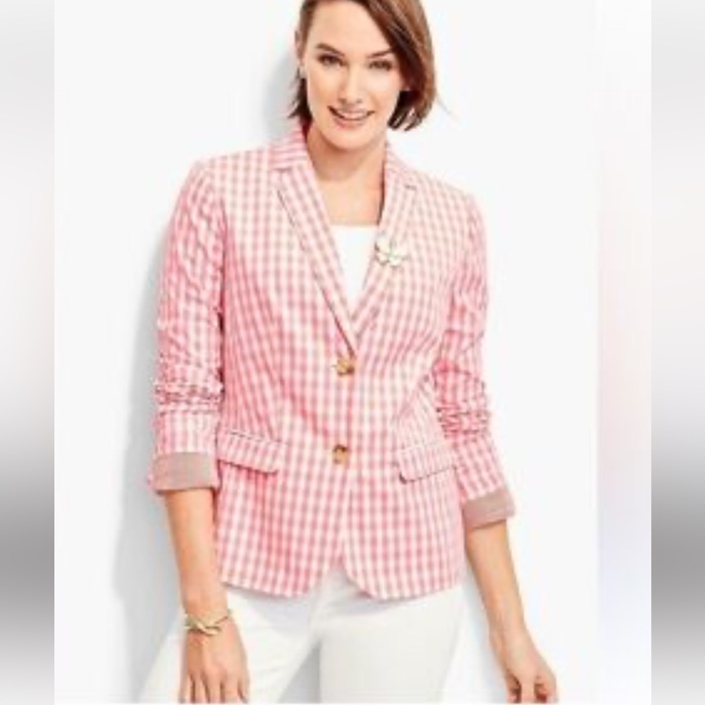 Talbots Pink Gingham Blazer